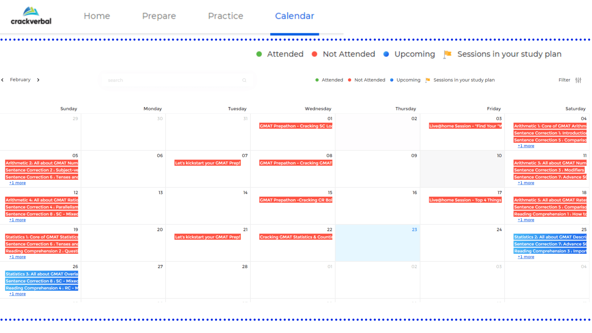 Platform calendar - Crackerbal FREE Trial Access