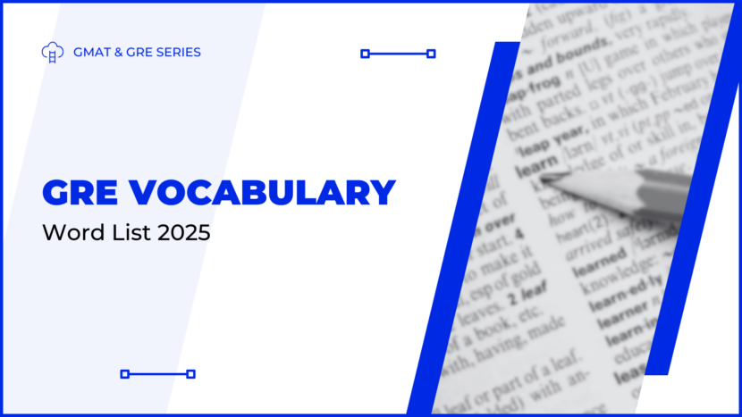 List of common GRE high frequency vocabulary words list 2025 with meanings for verbal section